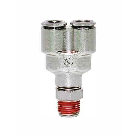 Male Y Swivel With Coated Threads, 1/4 OD X 1/8 NPT